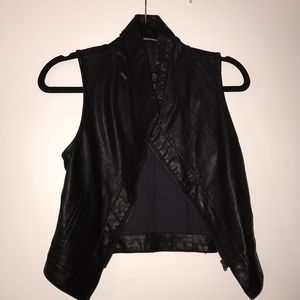 Black Faux Leather Vest